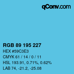 Code couleur: RGB 89 195 227 | qconv.com