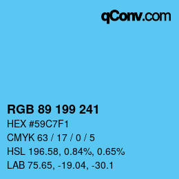 Color code: RGB 89 199 241 | qconv.com