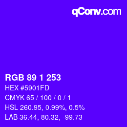 Color code: RGB 89 1 253 | qconv.com