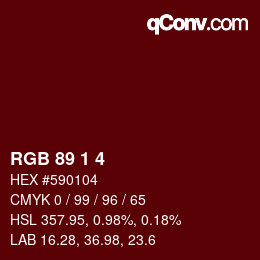 Color code: RGB 89 1 4 | qconv.com
