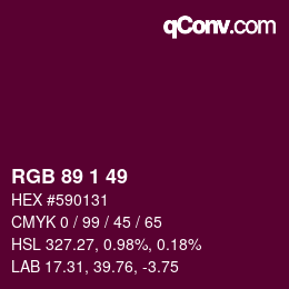 Color code: RGB 89 1 49 | qconv.com