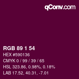 Code couleur: RGB 89 1 54 | qconv.com