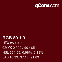 カラーコード: RGB 89 1 9 | qconv.com