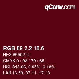 カラーコード: RGB 89 2.2 18.6 | qconv.com