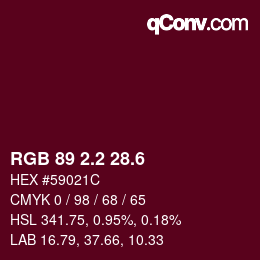 カラーコード: RGB 89 2.2 28.6 | qconv.com