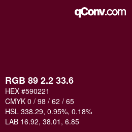 カラーコード: RGB 89 2.2 33.6 | qconv.com