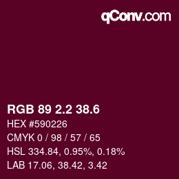 カラーコード: RGB 89 2.2 38.6 | qconv.com