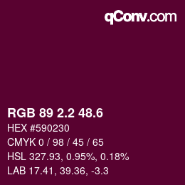 カラーコード: RGB 89 2.2 48.6 | qconv.com