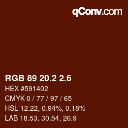 カラーコード: RGB 89 20.2 2.6 | qconv.com