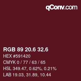 カラーコード: RGB 89 20.6 32.6 | qconv.com
