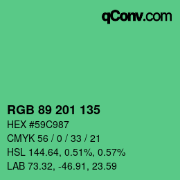 Color code: RGB 89 201 135 | qconv.com