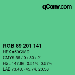 Color code: RGB 89 201 141 | qconv.com