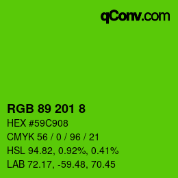 颜色代码: RGB 89 201 8 | qconv.com