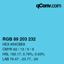 Code couleur: RGB 89 203 232 | qconv.com