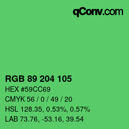 Color code: RGB 89 204 105 | qconv.com