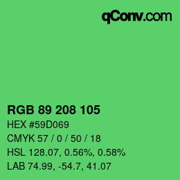 Color code: RGB 89 208 105 | qconv.com
