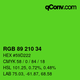 Color code: RGB 89 210 34 | qconv.com