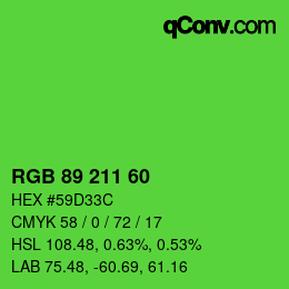 Farbcode: RGB 89 211 60 | qconv.com