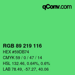 Farbcode: RGB 89 219 116 | qconv.com