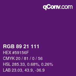 Farbcode: RGB 89 21 111 | qconv.com
