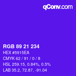 カラーコード: RGB 89 21 234 | qconv.com