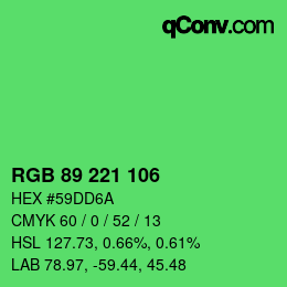 Color code: RGB 89 221 106 | qconv.com