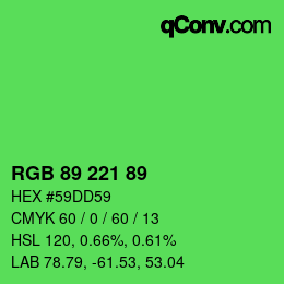 Color code: RGB 89 221 89 | qconv.com