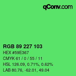 Color code: RGB 89 227 103 | qconv.com