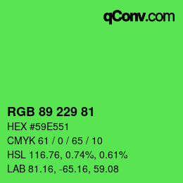 Color code: RGB 89 229 81 | qconv.com