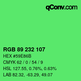 Código de color: RGB 89 232 107 | qconv.com