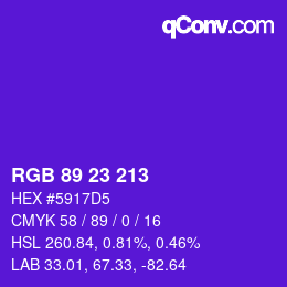 カラーコード: RGB 89 23 213 | qconv.com