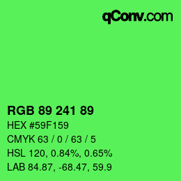 Color code: RGB 89 241 89 | qconv.com