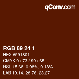 カラーコード: RGB 89 24 1 | qconv.com