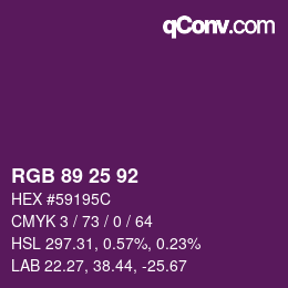 カラーコード: RGB 89 25 92 | qconv.com