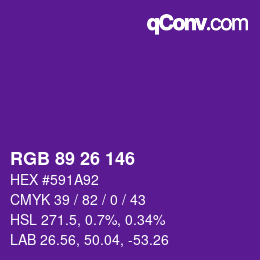 Farbcode: RGB 89 26 146 | qconv.com