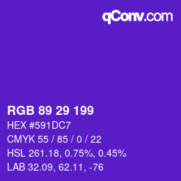 Color code: RGB 89 29 199 | qconv.com