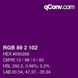 Color code: RGB 89 2 102 | qconv.com