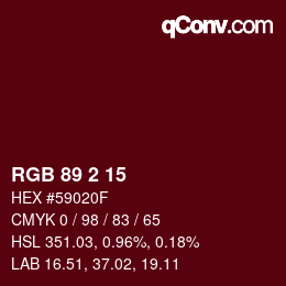 カラーコード: RGB 89 2 15 | qconv.com