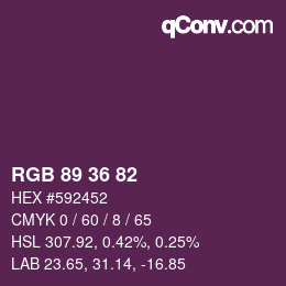 Farbcode: RGB 89 36 82 | qconv.com