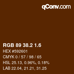 カラーコード: RGB 89 38.2 1.6 | qconv.com
