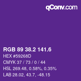 カラーコード: RGB 89 38.2 141.6 | qconv.com