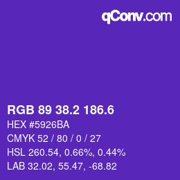 カラーコード: RGB 89 38.2 186.6 | qconv.com
