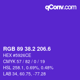 カラーコード: RGB 89 38.2 206.6 | qconv.com