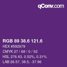 カラーコード: RGB 89 38.6 121.6 | qconv.com