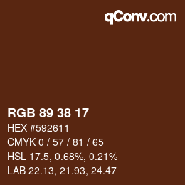 Color code: RGB 89 38 17 | qconv.com