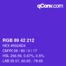 カラーコード: RGB 89 42 212 | qconv.com