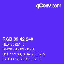 カラーコード: RGB 89 42 248 | qconv.com