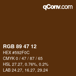 Color code: RGB 89 47 12 | qconv.com