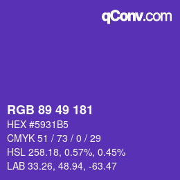 Color code: RGB 89 49 181 | qconv.com