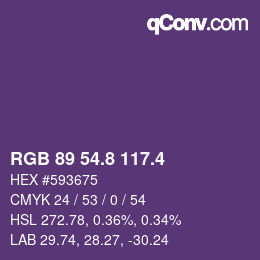 カラーコード: RGB 89 54.8 117.4 | qconv.com